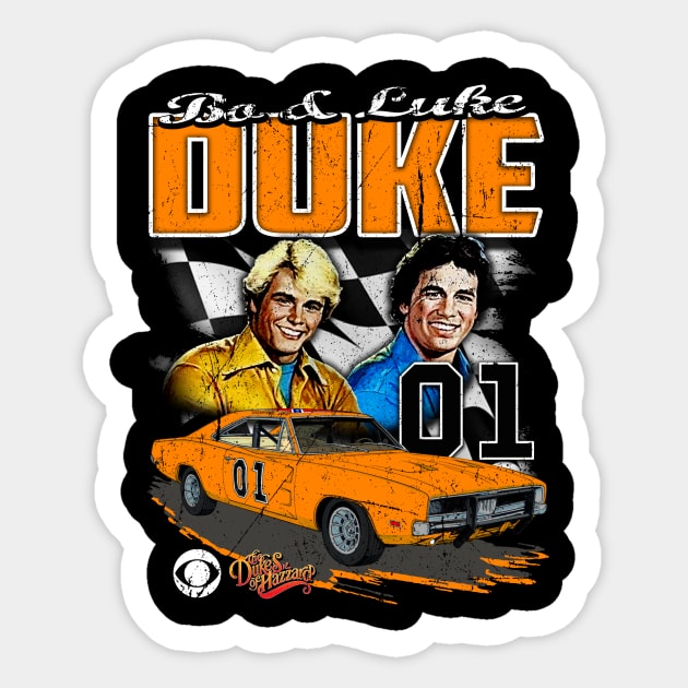 Bo & Luke Duke Sticker by BigOrangeShirtShop